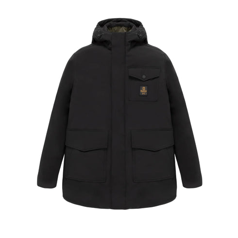 Parka Uomo lungo Linneo, con tre tasche frontali e cappuccio